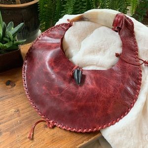 Vintage Maroon Leather Handbag